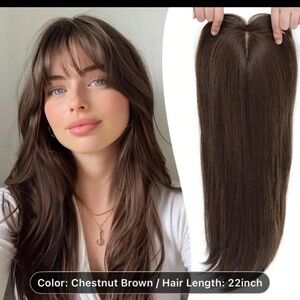 Women's 360° 3D Hair Topper with 7"x8" Large Base & 22" Long Straight Synthetic